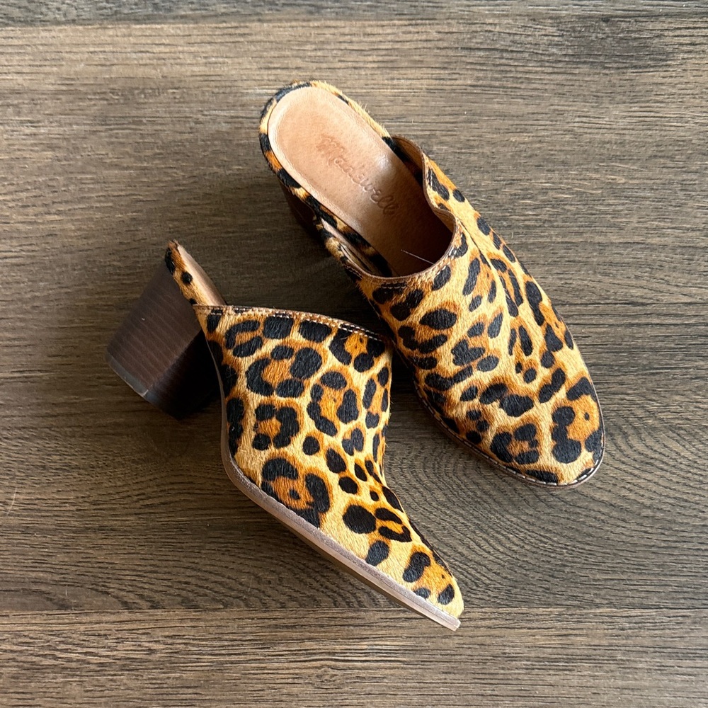 Madewell Harper Mule in Leopard Calf Hair